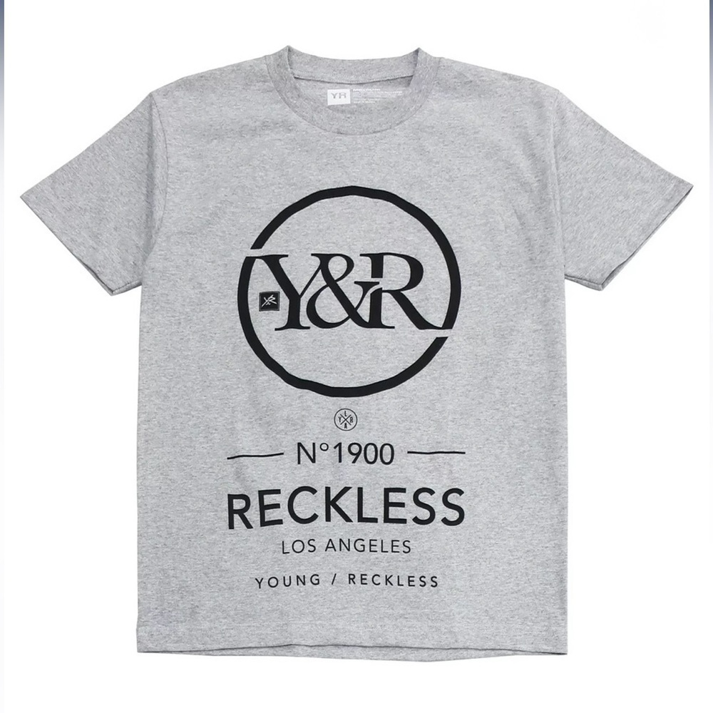 Young & Reckless Gray Graphic Logo Short Sleeve Tee